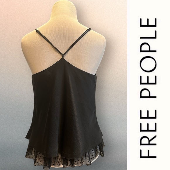Free People Intimately "One I Love" Black Tiered Camisole, Size XS, MSRP $68 - Picture 4 of 7